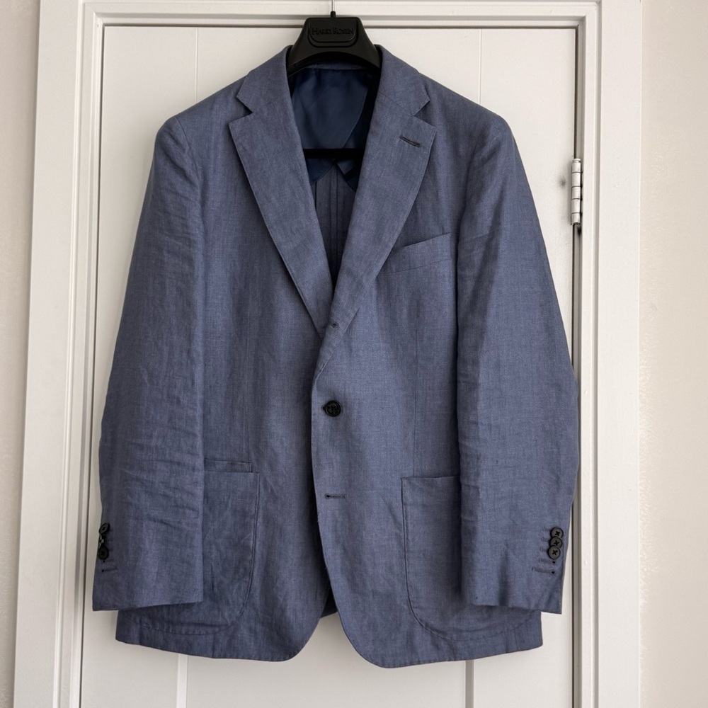HAROLD MTM LINEN UNCONSTRUCTED SPORTS JACKET IN PERIWINKLE BLUE